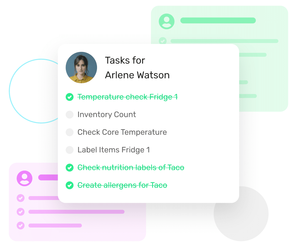 HACCP & Task management module (fully integrated with food management platform)